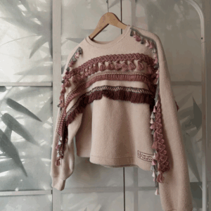 Felpa donna a girocollo rosa cipria