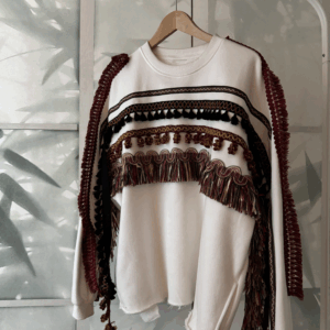 Felpa a girocollo bianca