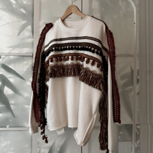 Felpa a girocollo bianca